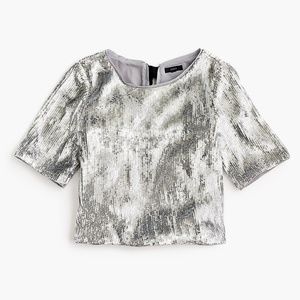 J.CREW SEQUIN PARTY TOP WITH GROSGRAIN TIES NYE